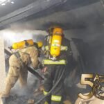 Bomberos intervino en un incendio producido en un galpón en Oliva