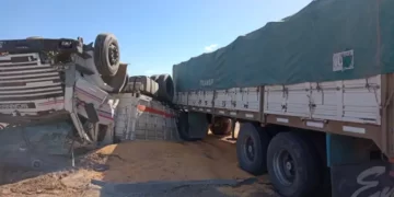 Camionero de Oliva accidentado en ruta E-79 cerca de Villa Ascasubi