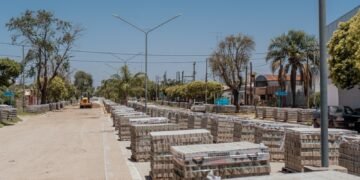 Tancacha: avanza la obra de adoquinado y cordón cuneta con fondos provinciales