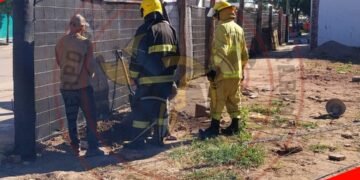 Bomberos intervino en una fuga de gas natural en Oliva