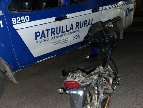 Recuperan moto robada en Oliva: además reportaron una detención en James Craik por violencia familiar