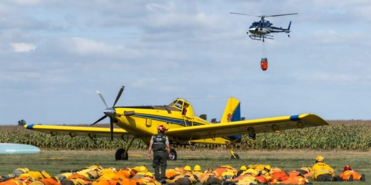 La Provincia capacitó en Oliva a bomberos voluntarios en operaciones aéreas seguras