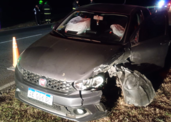 Río Segundo: Choque en cadena entre una camioneta y dos autos en la Ruta Provincial C-45 dejó solo daños materiales