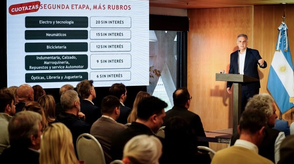 Llaryora lanzó "Cuotazas": compras de hasta 20 cuotas sin interés con tarjeta Cordobesa y nuevos créditos comerciales