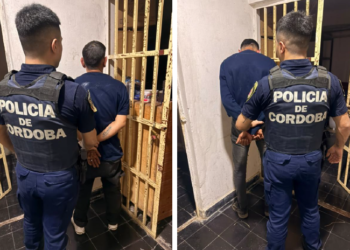 Operativo en Las Perdices: aprehenden a dos hombres en actitud sospechosa frente a un comercio local
